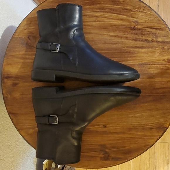Ecco Womens Black Leather Booties Boots Side Zip Excellent Condition! Sz.6 - Picture 12 of 14